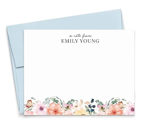 Personalized Floral Stationery Set, Personalized stationary for Women, Your Choice of Colors and ... | Amazon (US)