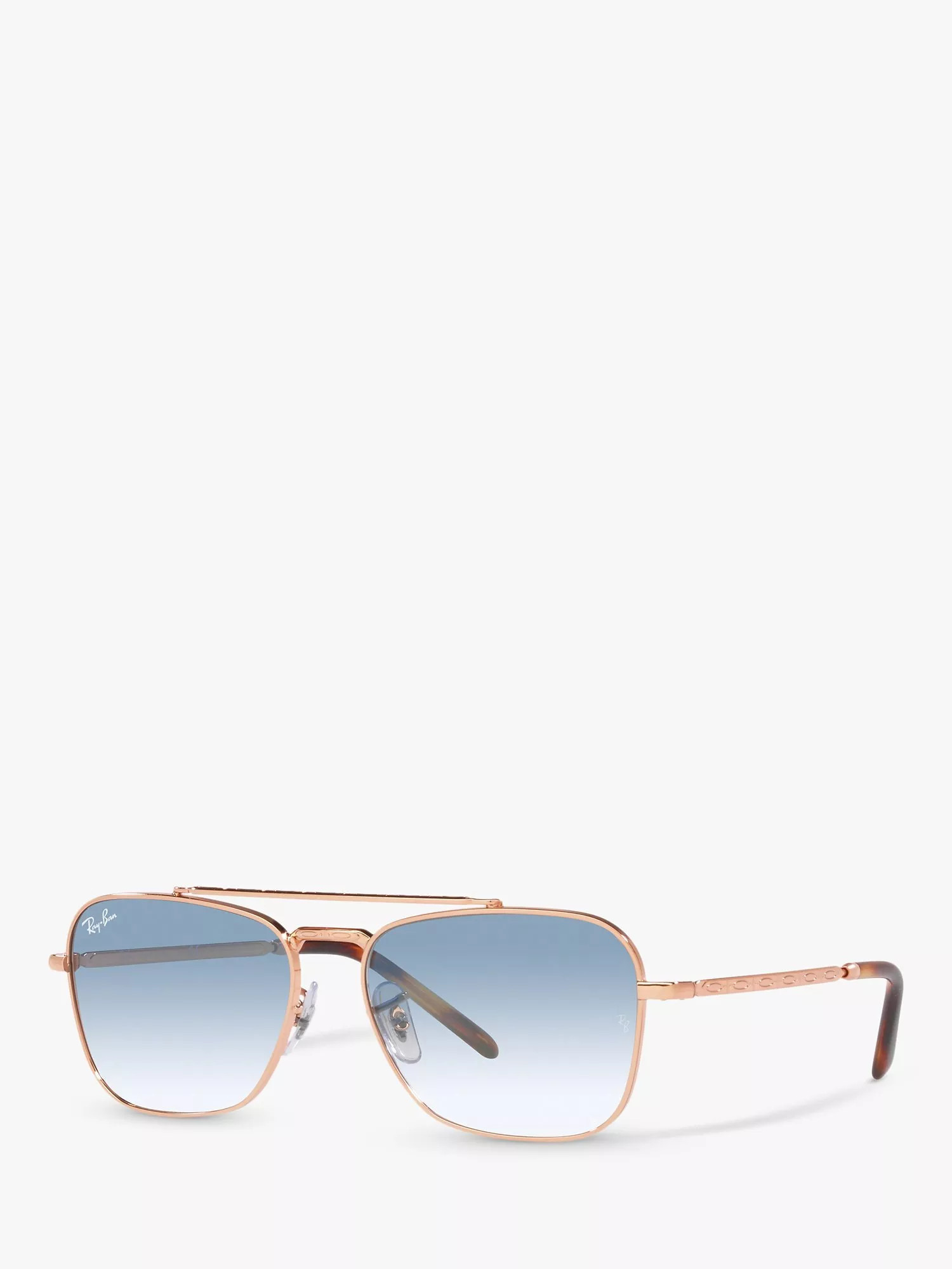Ray-BanRB3636 Unisex New Caravan Square Sunglasses, Rose Gold/Blue Gradient | John Lewis (UK)