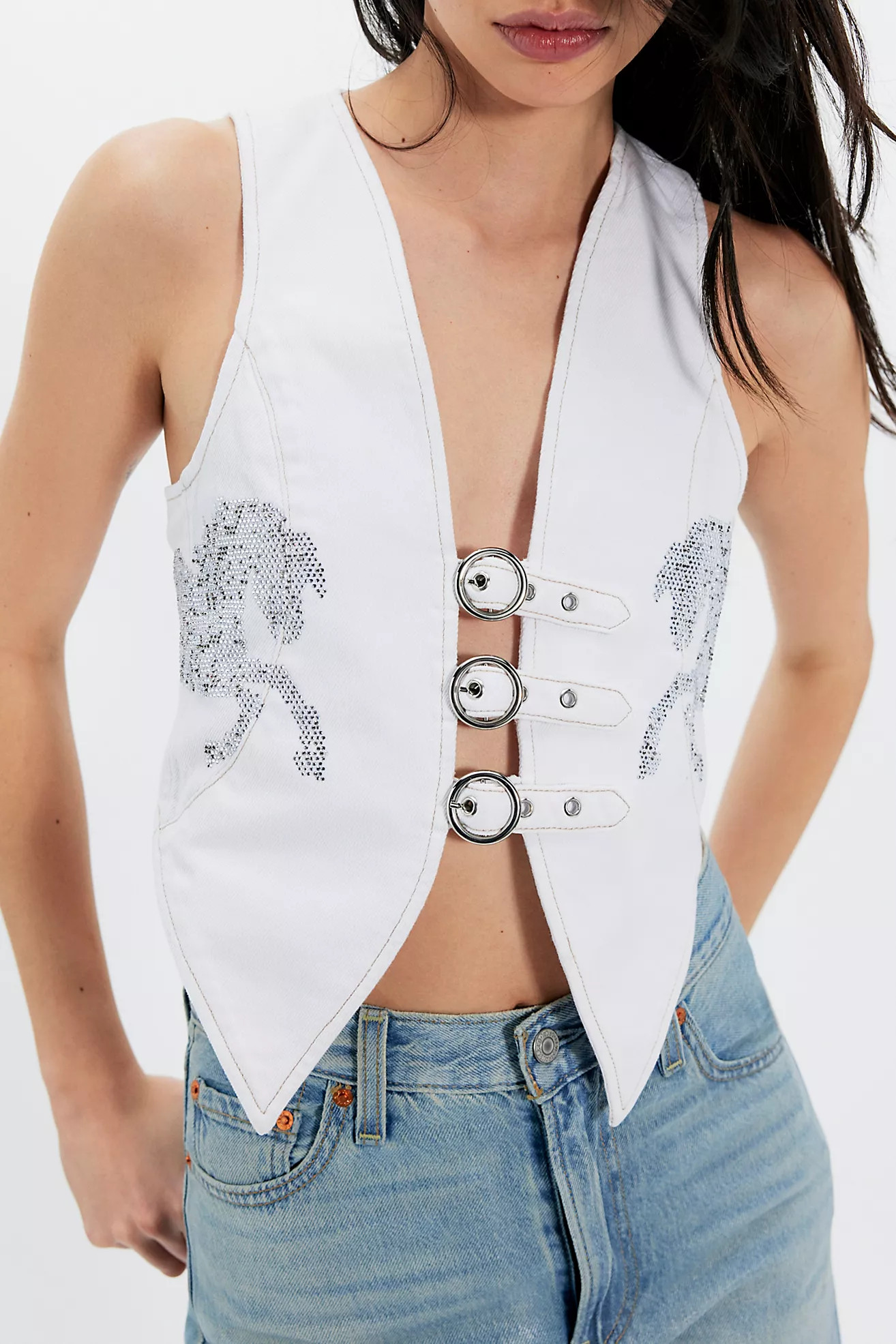 Understated Leather Party Horse Vest | Free People (Global - UK&FR Excluded)