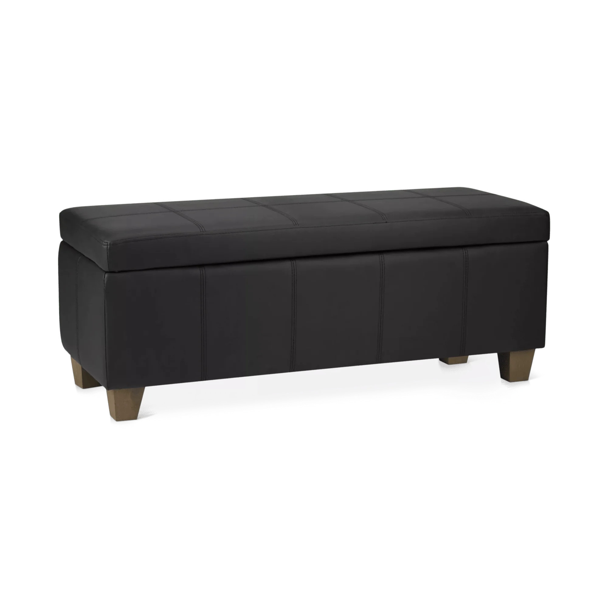 Black Faux Leather Storage Bench Bouclair | Bouclair
