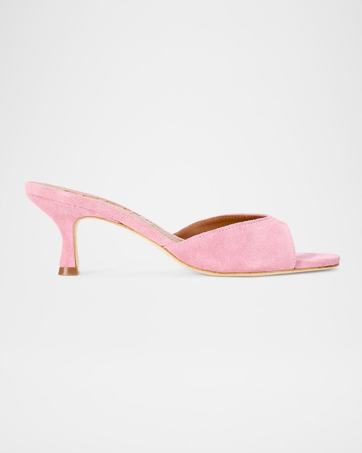 55mm Brigitte Suede Kitten-Heel Mules | Neiman Marcus