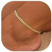 ChainsPro Resizable Anklet Chain for Women Men, Figaro/Wheat/Twist Rope/Cuban Foot Bracelet-Stron... | Amazon (US)