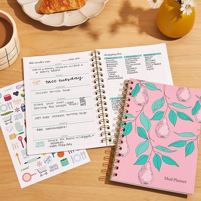Erin Condren Inspired Collection A5 Weekly Meal Planner, Includes Shopping List Trackers | Amazon (US)