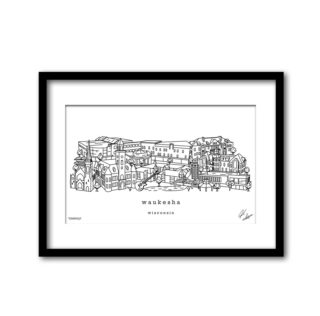 Waukesha Wisconsin Minimalist Illustration Housewarming Gift Wall Art - Etsy | Etsy (US)