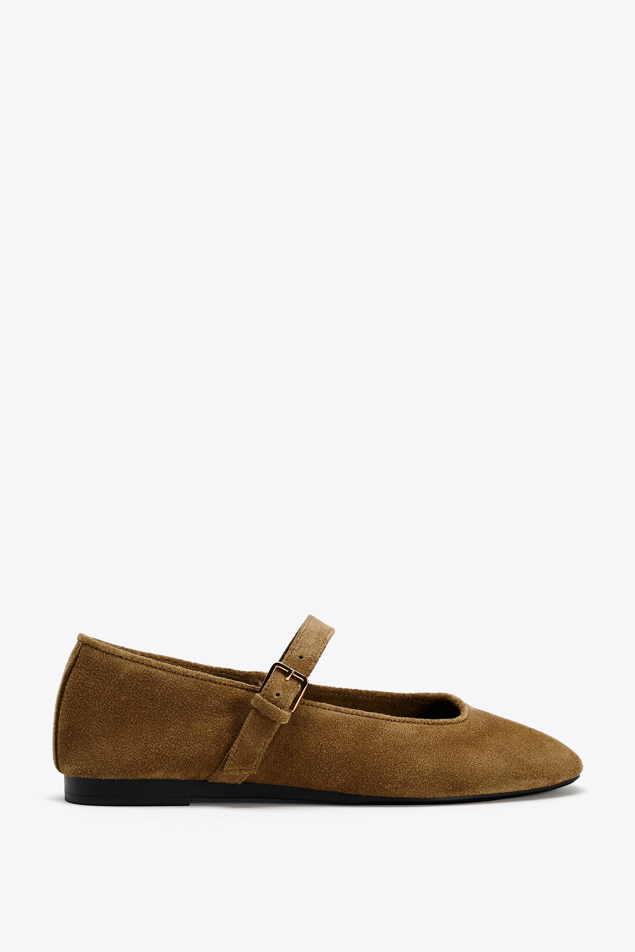 SUEDE BALLET FLATS | Zara US