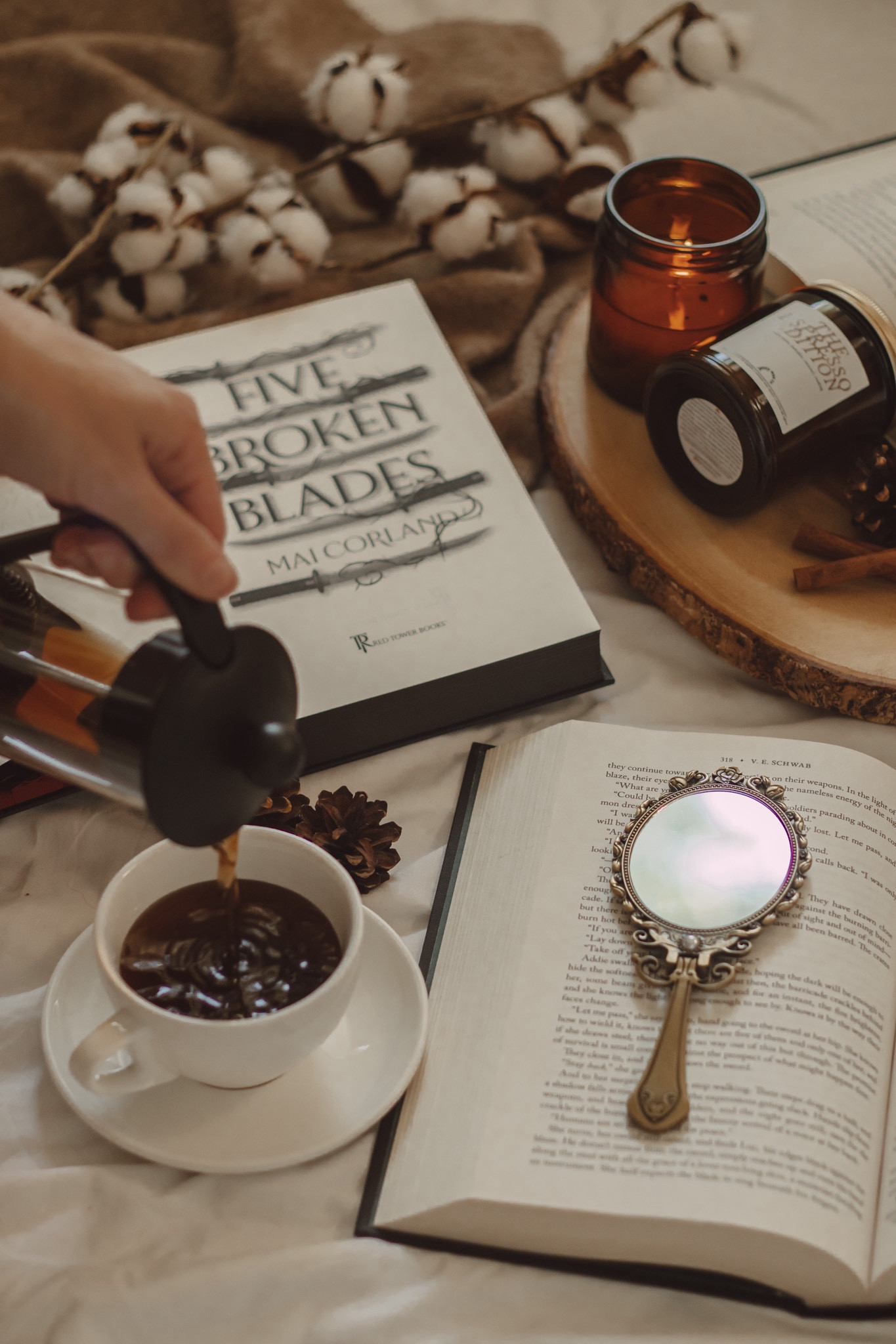 If you receive ARCs, what’s one that you read and immediately had to purchase upon release? 👀
⠀⠀⠀⠀⠀⠀⠀⠀⠀
For me, it was Five Broken Blades, which completely blew me away! 😱 It hooked me from the very beginning of the story and kept my interest all the way to the end… and I can’t WAIT for the next book in the series! ⏳
⠀⠀⠀⠀⠀⠀⠀⠀⠀
This is also the first book I’ve ever owned with sprayed edges and they sure are gorgeous 😍 Sometimes I take this one off my shelf just to look at how stunning it is ✨
⠀⠀⠀⠀⠀⠀⠀⠀⠀
Have you read this riveting fantasy heist story yet? ⚔️
⠀⠀⠀⠀⠀⠀⠀⠀⠀
books | bookstagram | book flatlay | cozy book aesthetic | book recommendations | coffee and books | cozy vibes 

#LTKFindsUnder50 #LTKHome