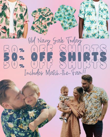Old Navy Sale Today: 50% off all shirts & blouses (includes our favorite “match-the-fam” prints) plus tons of kids and summer stuff on sale! ☀️

#LTKunder50 #LTKfamily #LTKbaby