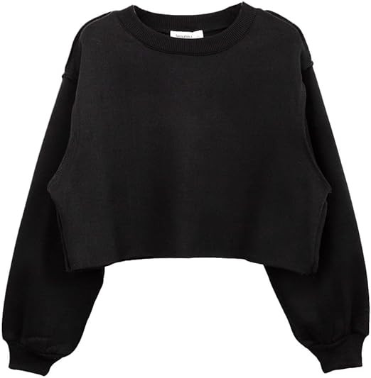 Amazhiyu Women Cropped Sweatshirt Long Sleeves Pullover Fleece Crop Tops | Amazon (US)