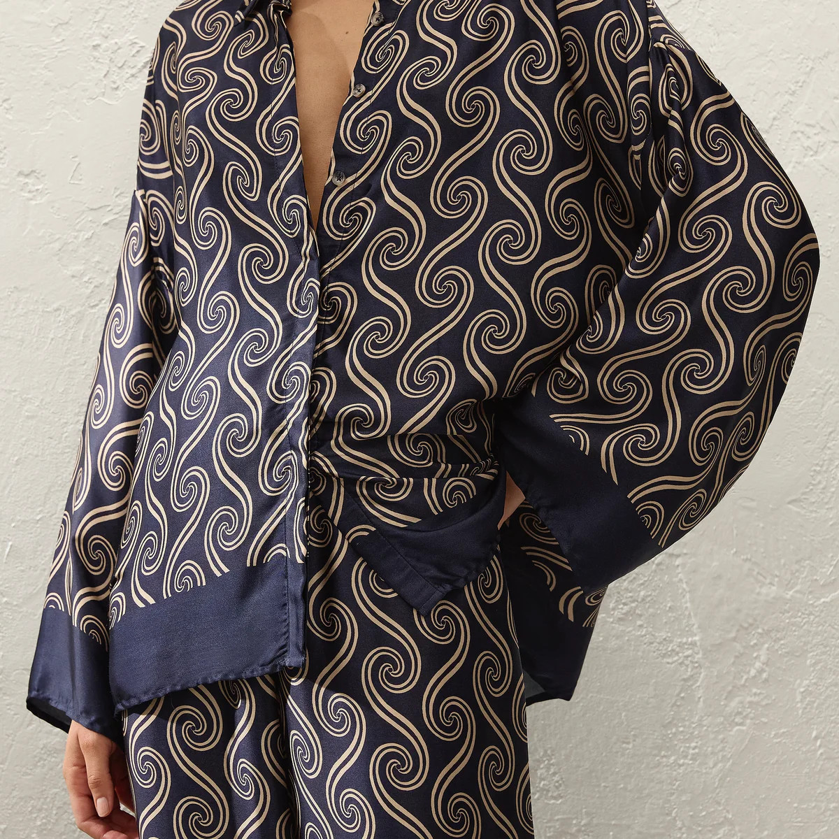 Cora Shirt Juanita Swirl Indigo | Faithfull (AU)