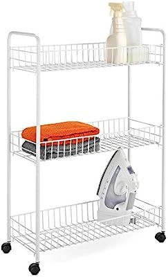 Honey-Can-Do Crt-01149 3-Tier Laundry Cart, 23" L x 8" W x 31" H, White | Amazon (US)