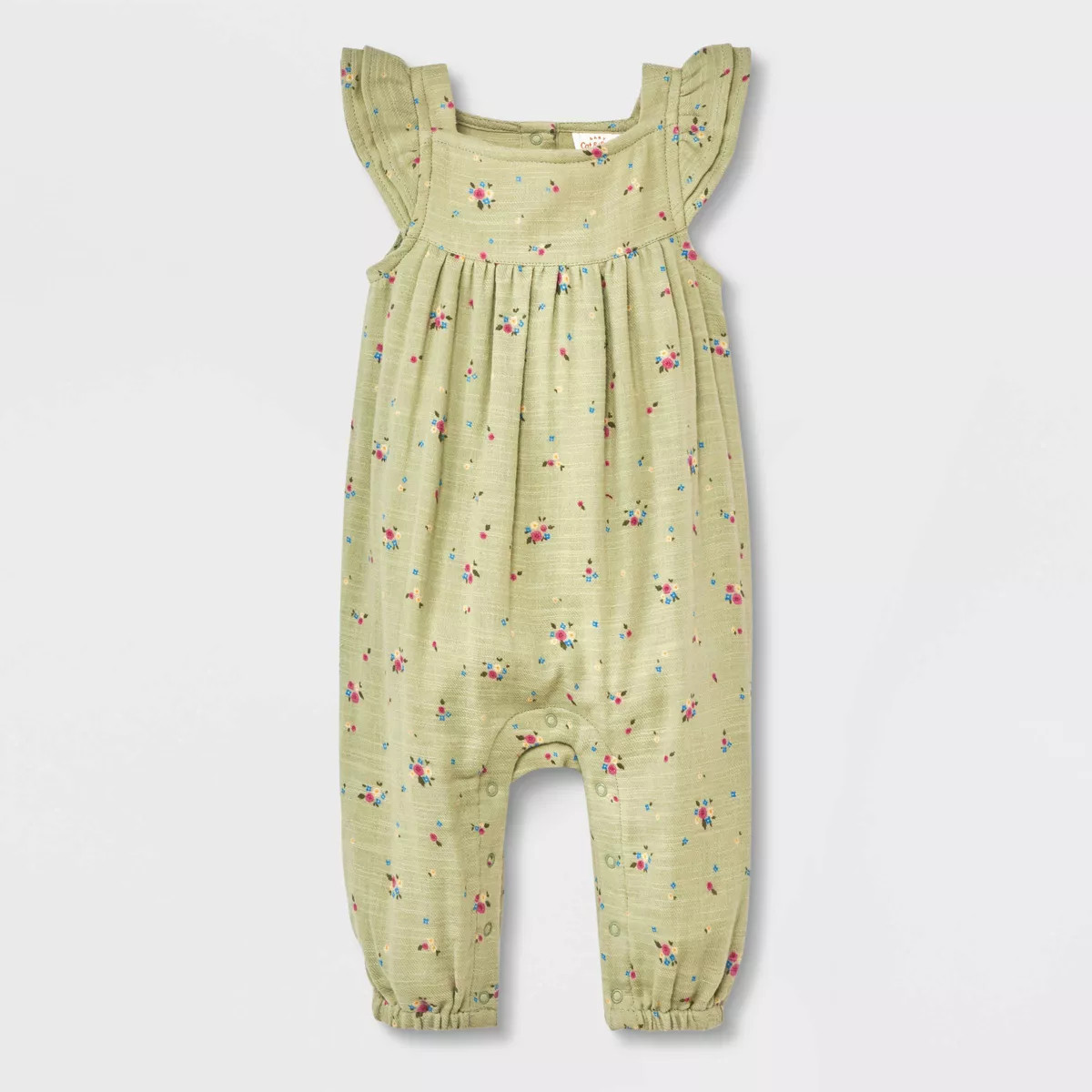 Baby Girls' Ruffle Long Sleeve Romper - Cat & Jack™ Brown | Target