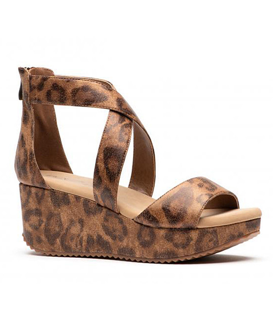 Boutique by Corkys Women's Sandals distressed - Brown Leopard Fay Sandal - Women | Zulily