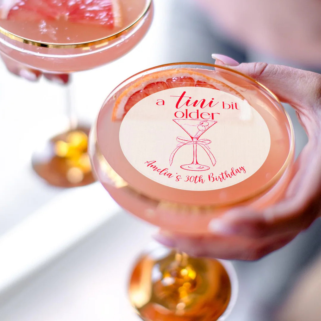 Tini Bit Older Drink Toppers/edible Cocktail Topper/dirty Martini Birthday/custom Birthday Topper... | Etsy (US)