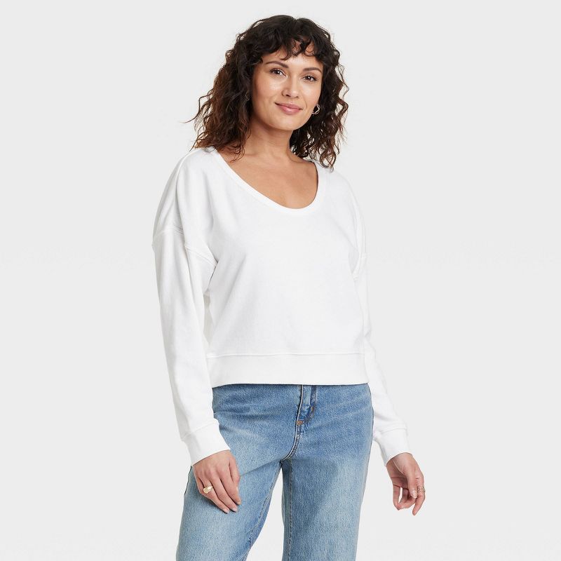 Women's French Terry Scoop Sweatshirt - Universal Thread™ | Target