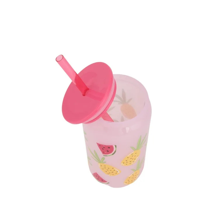 Mainstays 20-Ounce Color-Changing Acrylic Can Shape Tumbler, Assorted Fruit Print | Walmart (US)
