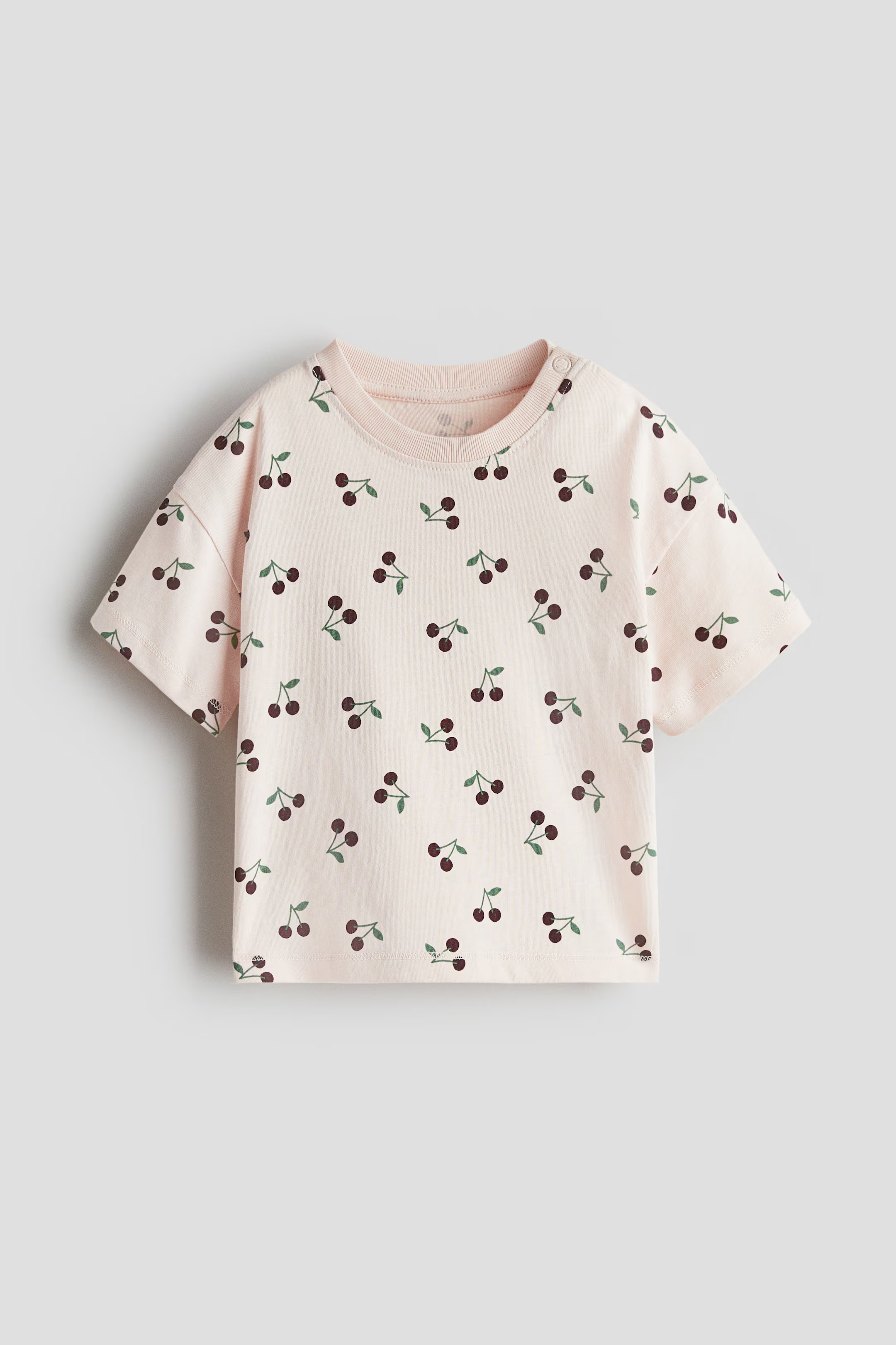Printed Cotton T-Shirt - Light pink/cherries - Kids | H&M US | H&M (US, CA, MX)
