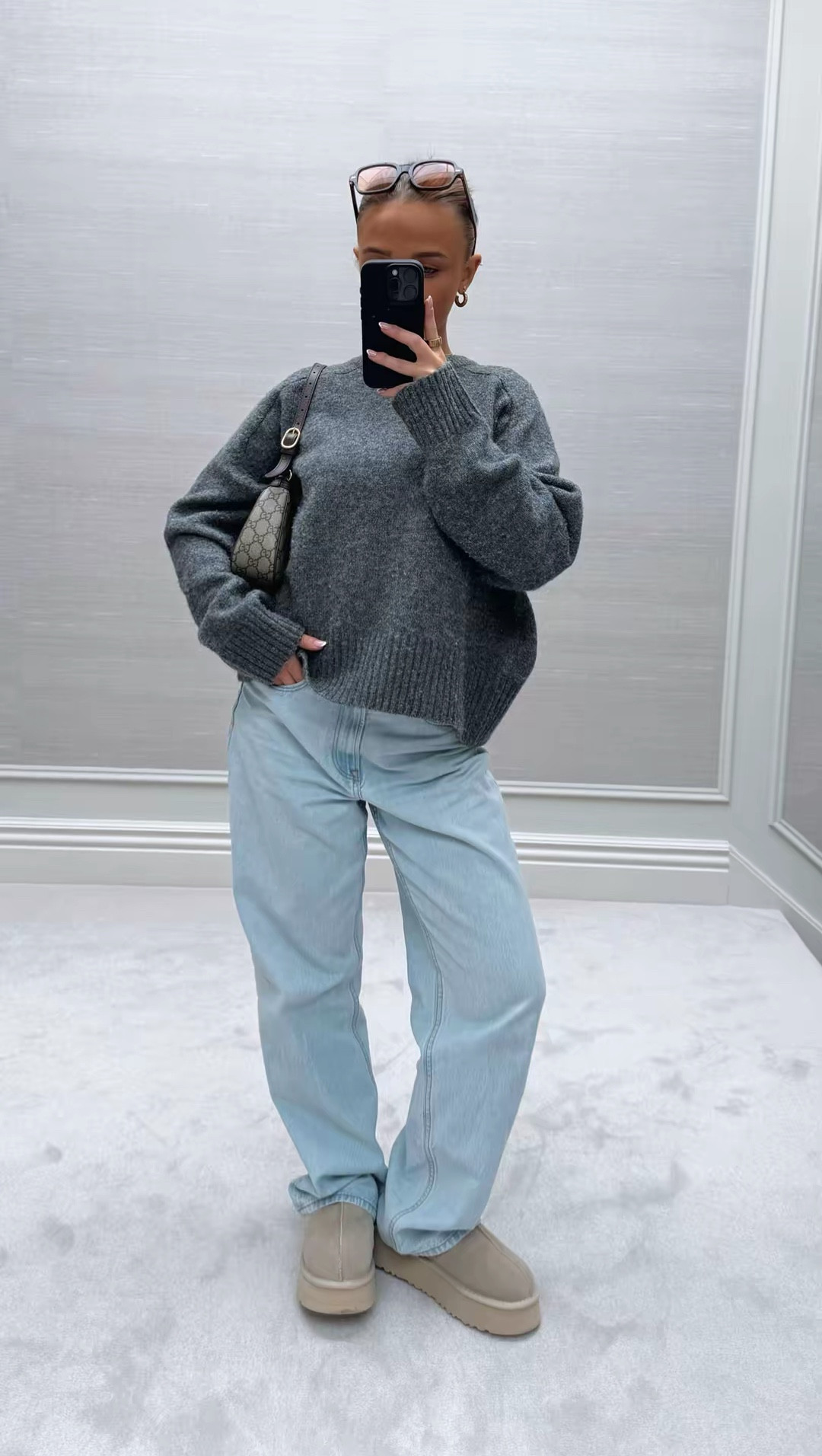 spring outfit inspo🦋✨

Pinterest style outfit inspo ideas spring TikTok casual easy basic neutral ootd wishlist faves casual petite oversized viral wide leg loose baggy jeans Abercrombie curve love fashion dark grey knit jumper sweater 

#LTKUK #LTKootd #LTKspring