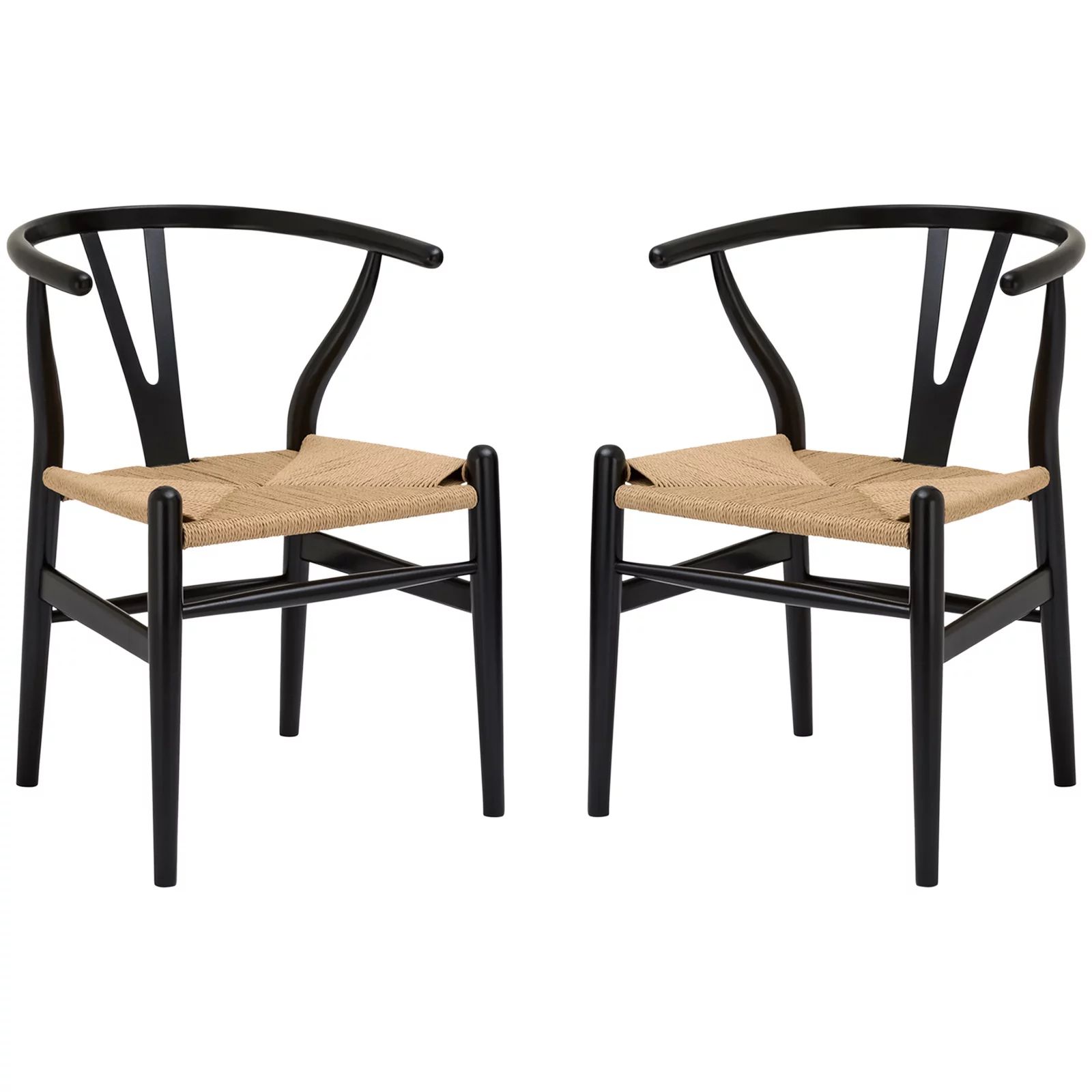 Poly & Bark Weave Chair in Black (Set of 2) - Walmart.com | Walmart (US)