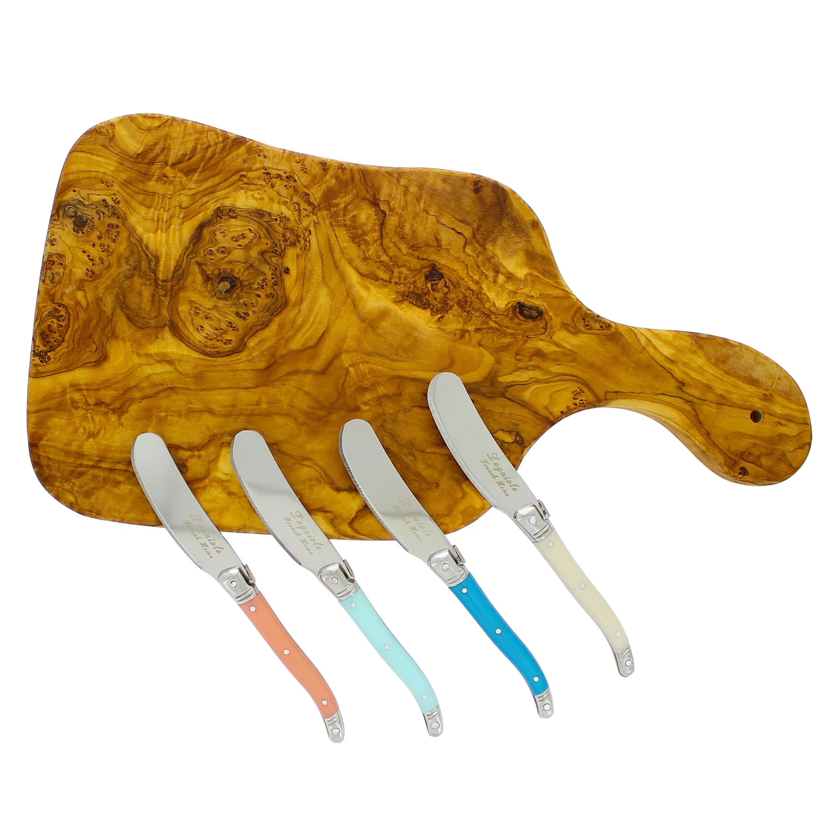 Olive Wood 4 Piece Cheese Serving Set | Perigold