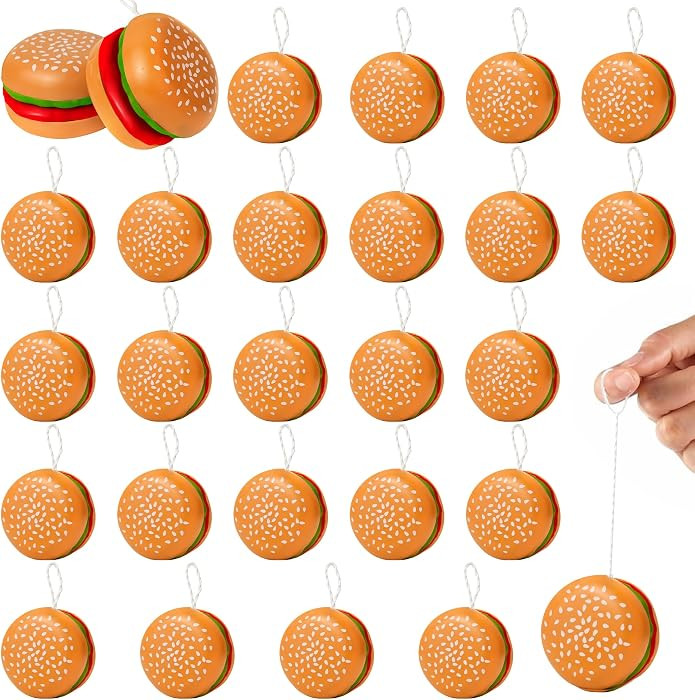 KatchOn, Hamburger Yoyo Toys for Kids - Pack of 24 | Plastic Burger Yo-yos, Yoyo Bulk, Halloween ... | Amazon (US)