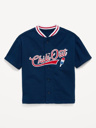 Oversized Baseball Jersey Sweatshirt for Toddler Boys | Old Navy (US)