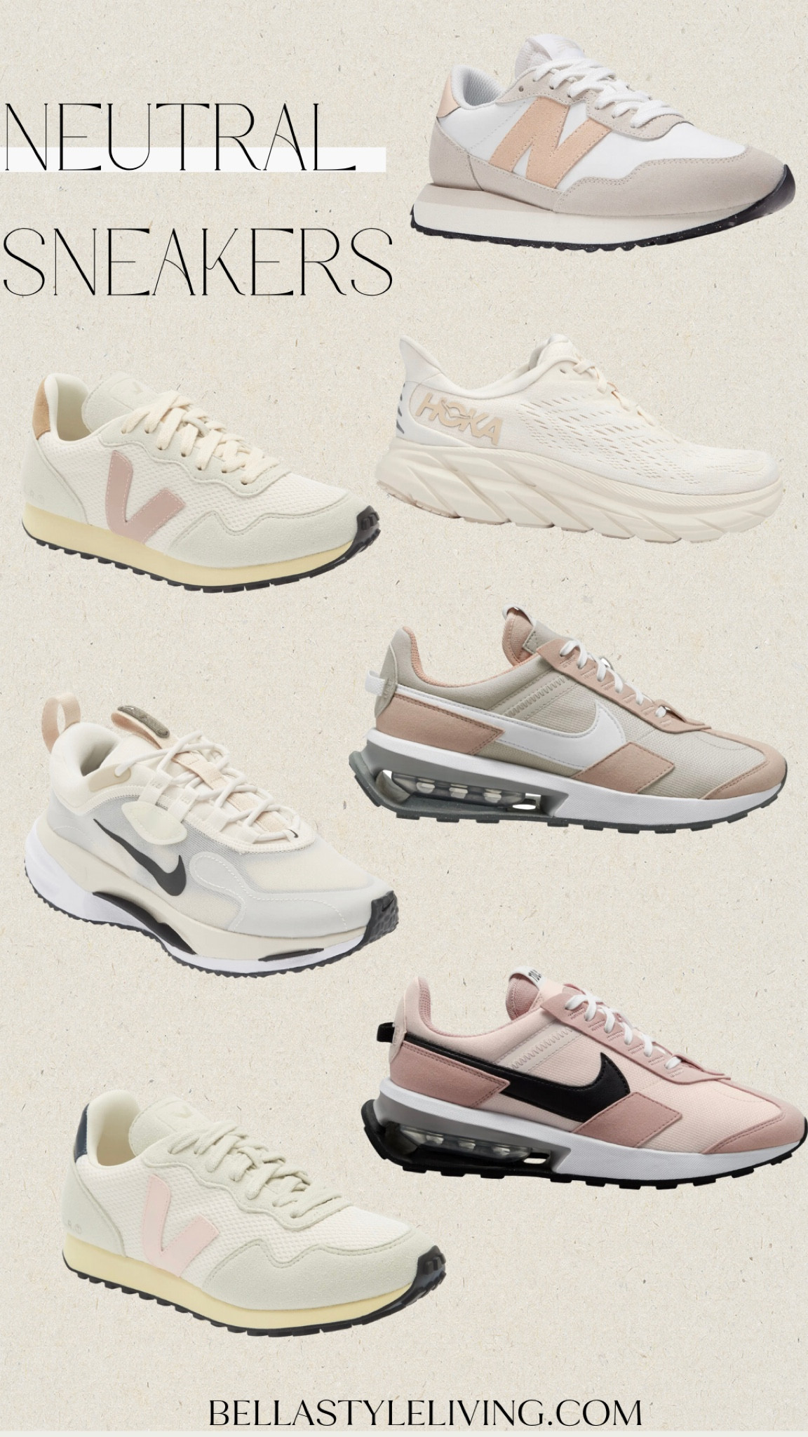 Neutral sneakers | Nike | Vega | New Balance | Tennis Shoes | Athleisure 

#LTKfit #LTKFind #LTKshoecrush
