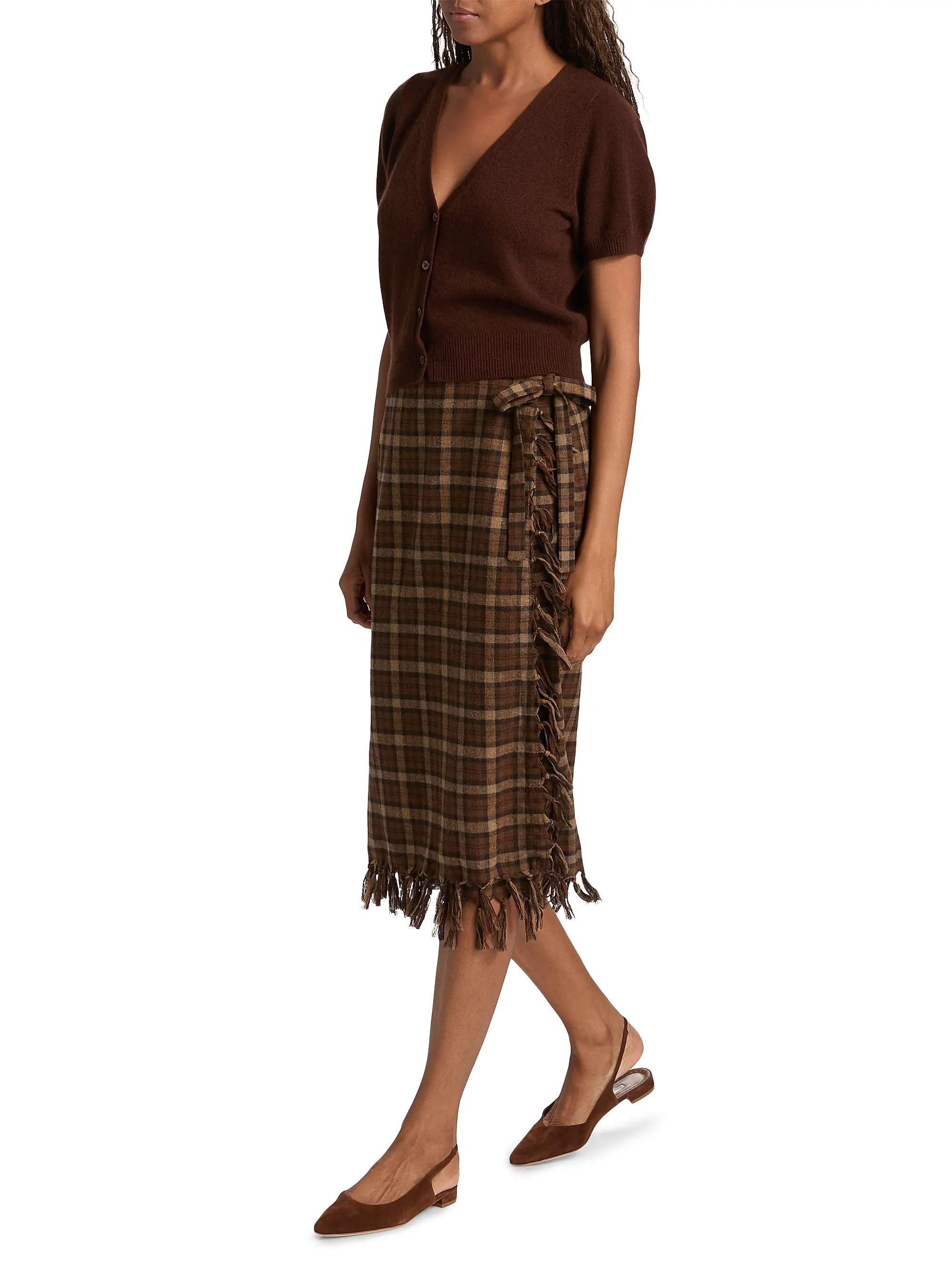 Saskia Plaid Wool-Blend Pencil Skirt | Saks Fifth Avenue
