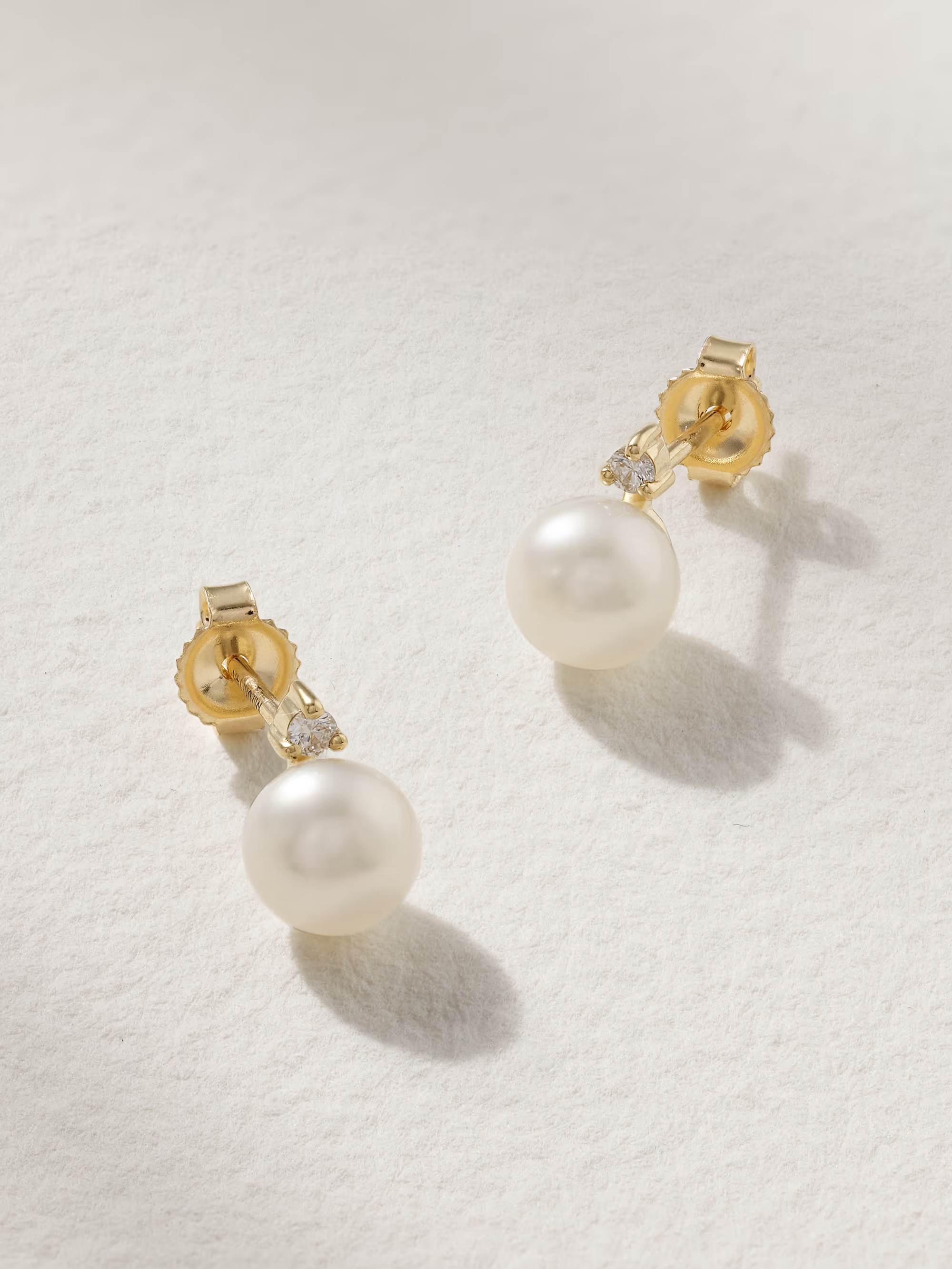 Sea of Beauty 14-karat gold, pearl and diamond earrings | NET-A-PORTER (US)
