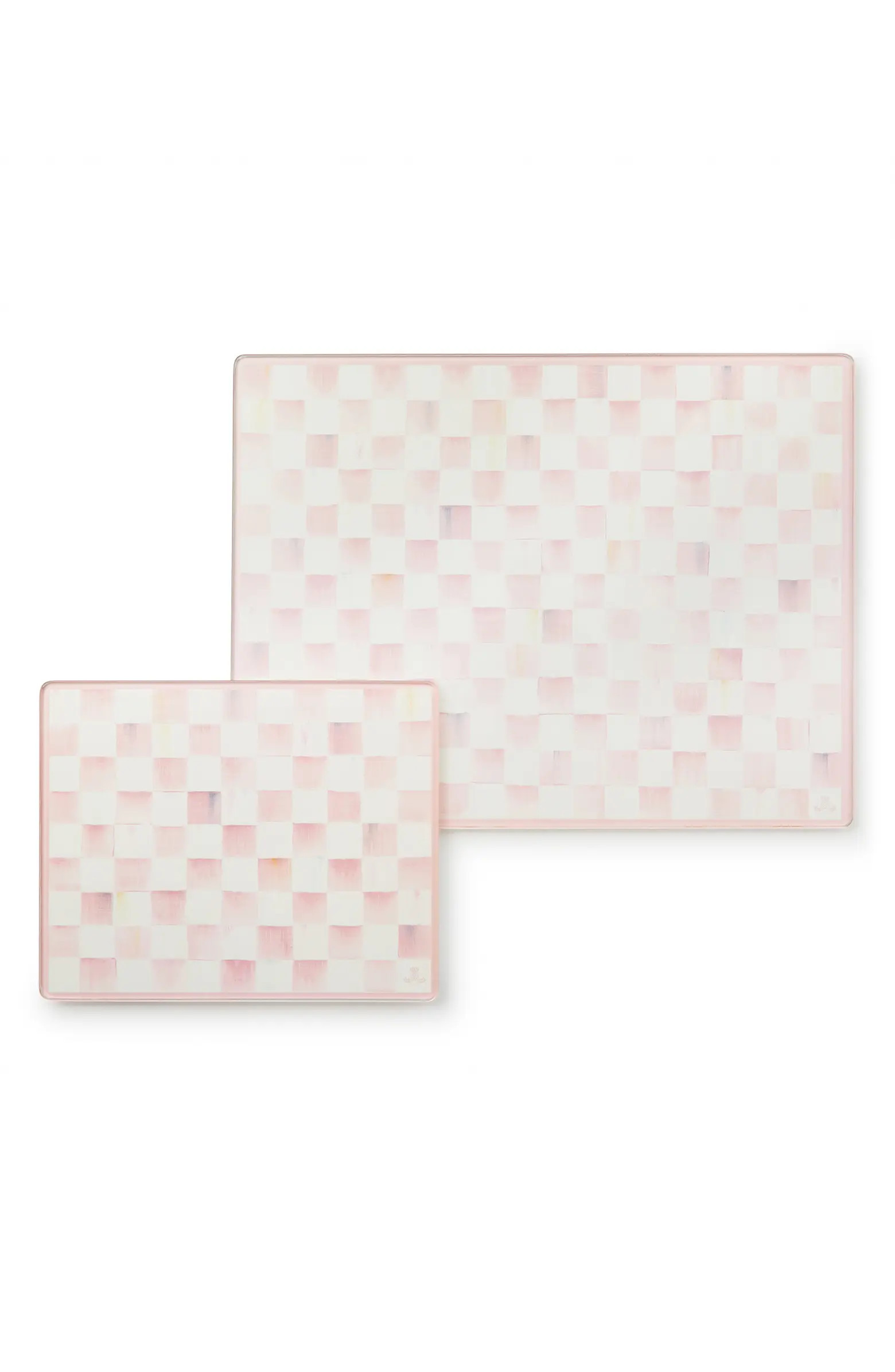 MACKENZIE CHILDS Rosy Check Set of 2 Glass Cutting Boards | Nordstrom | Nordstrom