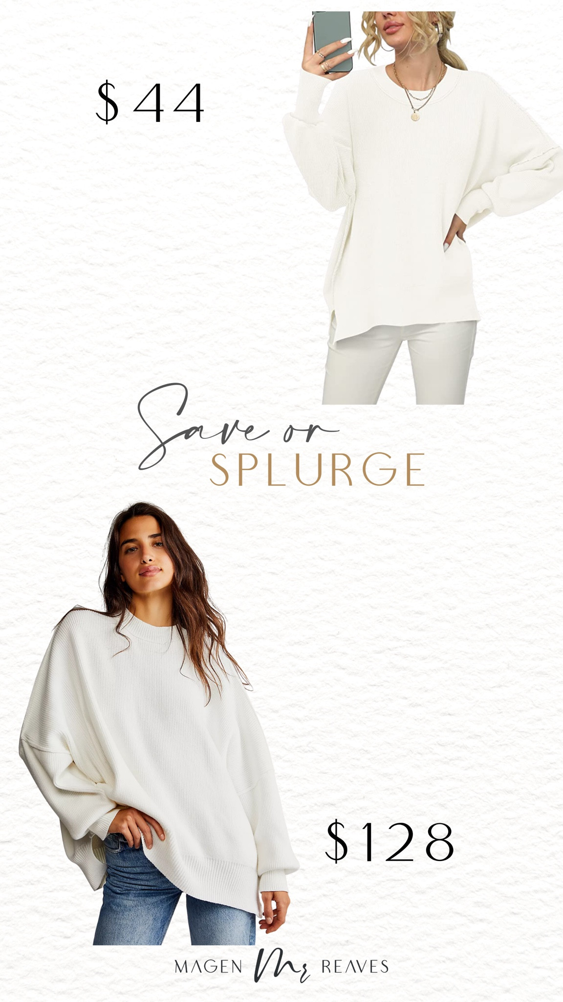Save or splurge on this free people and amazon sweater?

#LTKunder50 #LTKstyletip #LTKFind