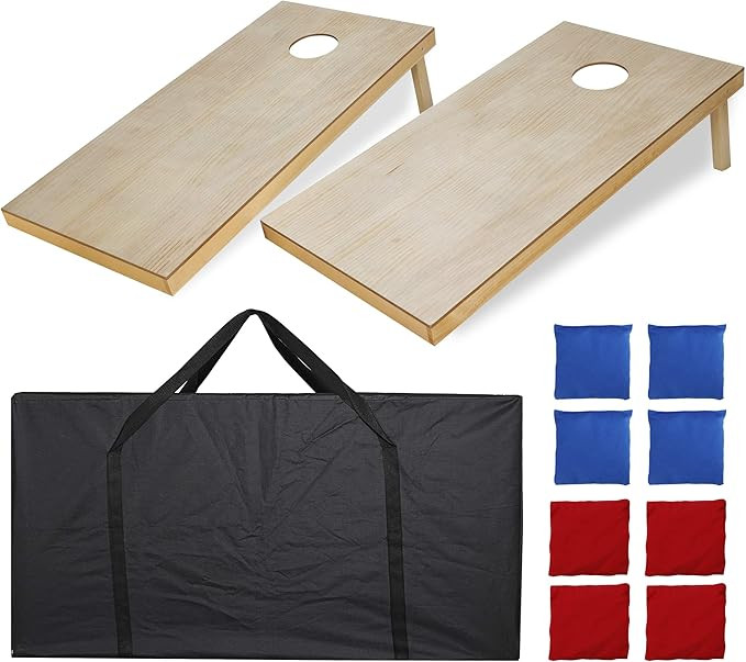 ZENY Portable Cornhole Set Regulation Size Outdoor Yard Cornhole Game 2 Wooden Cornhole Boards 8 ... | Amazon (US)