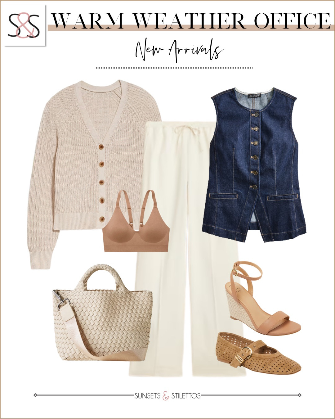 This is such an easy work outfit that still feels polished and comfortable.

work outfit ideas, business casual outfit, spring office outfit, warm weather office outfit, neutral outfit, wide leg pants outfit, denim vest outfit, cardigan outfit, comfortable workwear, office style for women, casual work outfit

#LTKOver40 #LTKWorkwear #LTKTravel