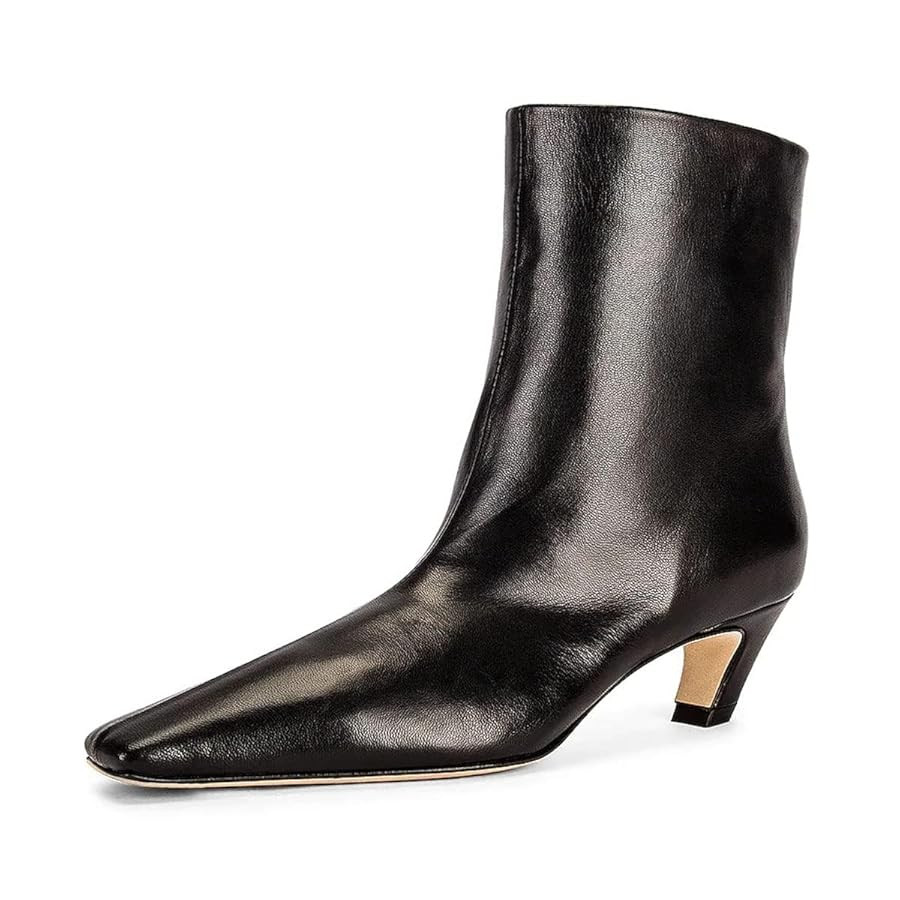 FSJ Women Square Toe Comfort Kitten Low Heel Ankle Boots Pull On Booties Winter Faux Suede Casual... | Amazon (US)