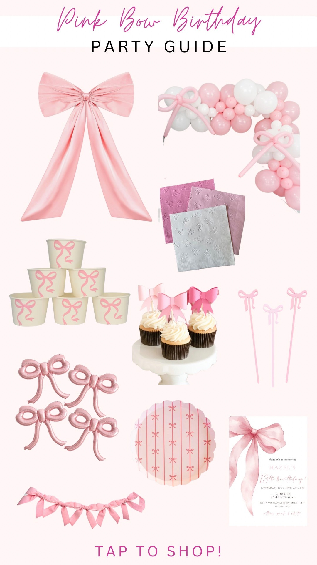 Pink Bow Birthday Party Guide/Decor! #pinkbowbirthday #pinkbowpartydecor #pinkbowparty #coquettepinkbow #etsypartydecor #amazonpartydecor 

#LTKParties #LTKStyleTip #LTKFindsUnder50
