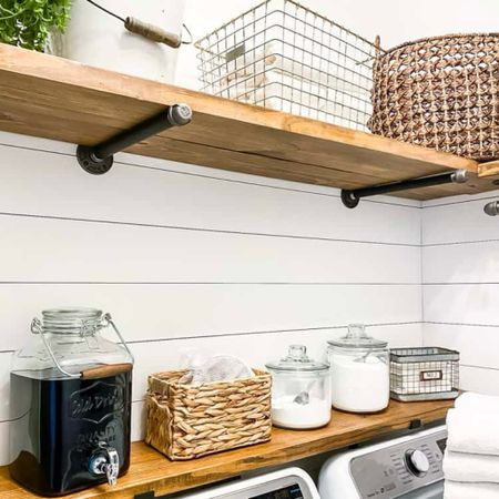 Build your own DIY industrial pipe and wood shelving for extra storage and organization. 

#LTKfindsunder100 #LTKstyletip #LTKhome