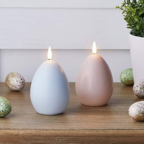 Lights4fun, Inc. Set of 2 TruGlow Pastel Wax Flameless LED Battery Operated Easter Egg Candles wi... | Amazon (US)