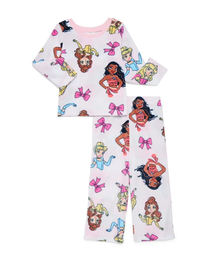 Disney Princess Toddler Girls Microfleece Pajama Top and Pants Set, 2-Piece, Sizes 12M-5T | Walmart (US)