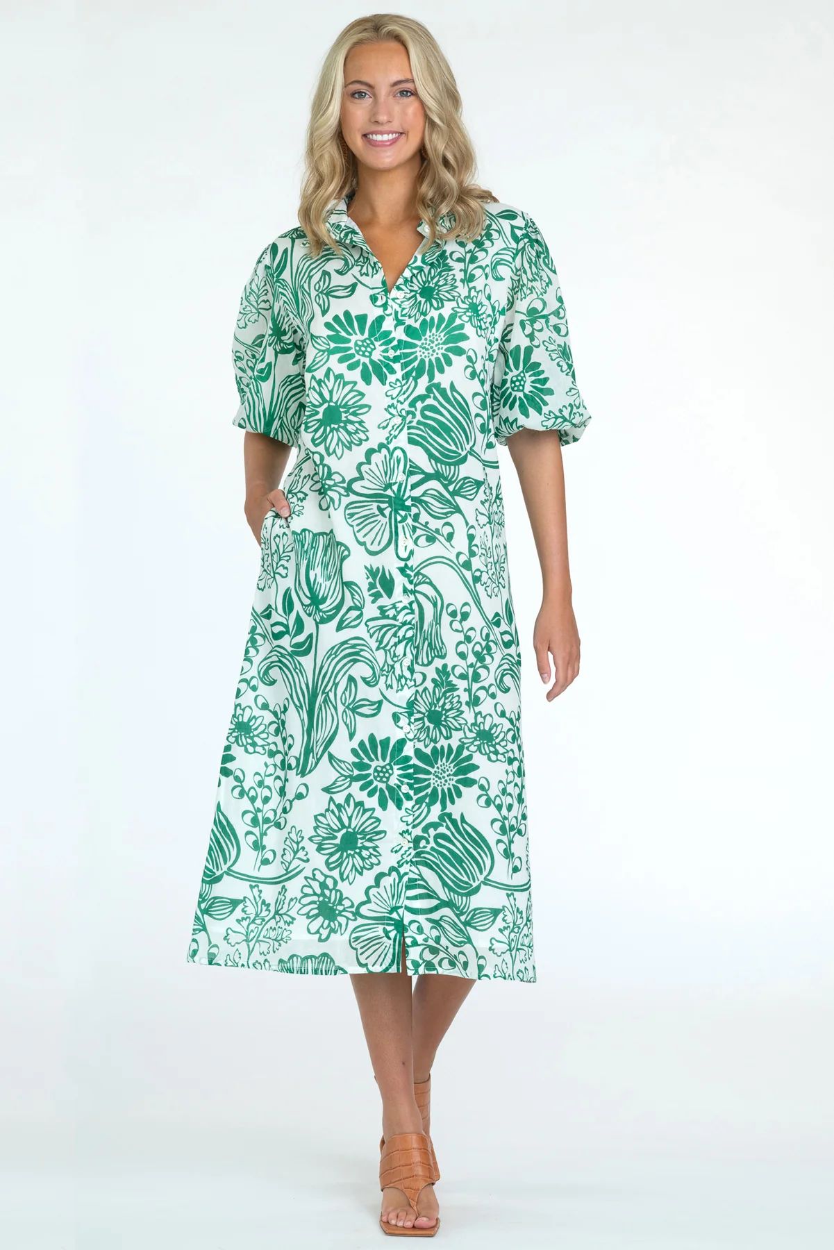 Margot Dress in Garden Floral Mint | Olivia James The Label