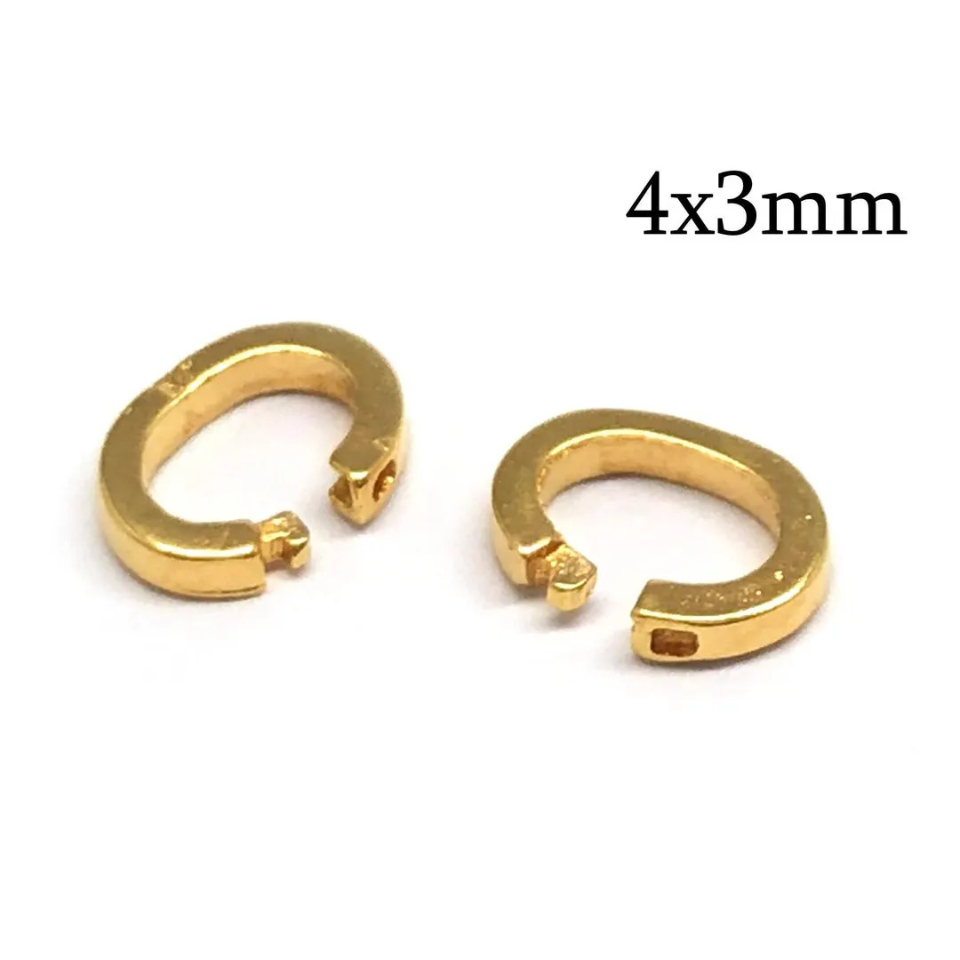 1pc Solid Gold 14K Lock in Jump Rings Oval 4x3mm, JBB Findings, 14K Yellow Gold Link Lock Jump Ri... | Etsy (US)