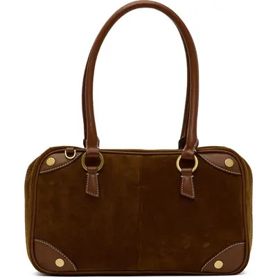 HAMMITT Meredith Medium Suede Shoulder Bag in Cinnamon Suede/antique Gold at Nordstrom | Nordstrom