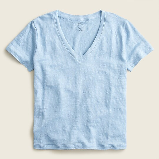 Relaxed linen V-neck T-shirt | J. Crew US