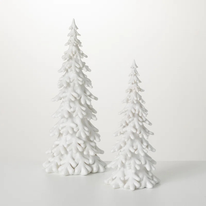 Snow Covered Pine Tree - Set Of 2 | Wayfair North America