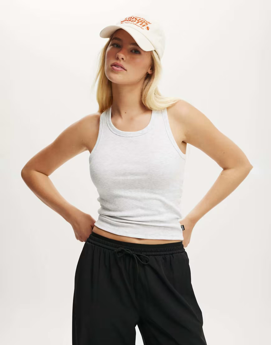 Cotton On active rib thin racer tank in grey | ASOS (Global)