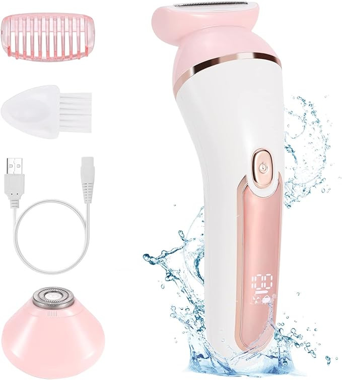 YHC Electric Razor for Women – 2-in-1 Waterproof Cordless Shaver for Legs, Underarms, Face & Bi... | Amazon (US)