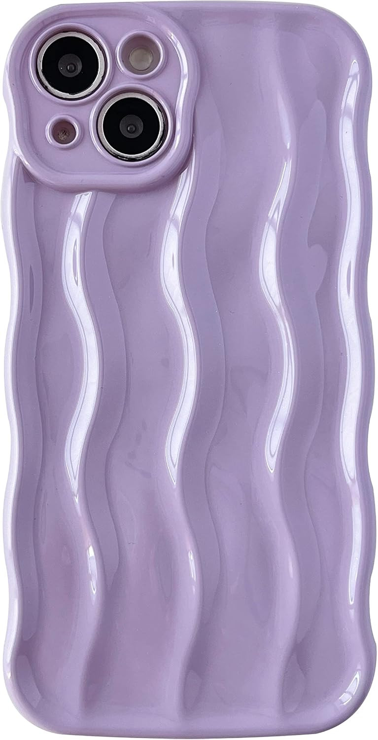 Caseative Water Ripple Pattern Curly Wave Frame Soft Compatible with iPhone Case (LPurple,iPhone ... | Amazon (US)