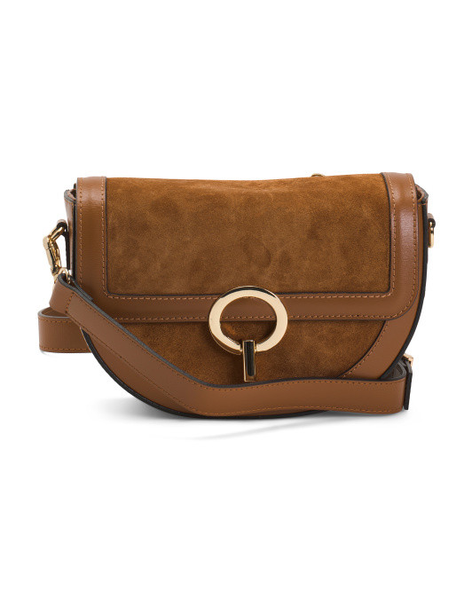 Made In Italy Suede Saddle Ring Hardware Detail | TJ Maxx
