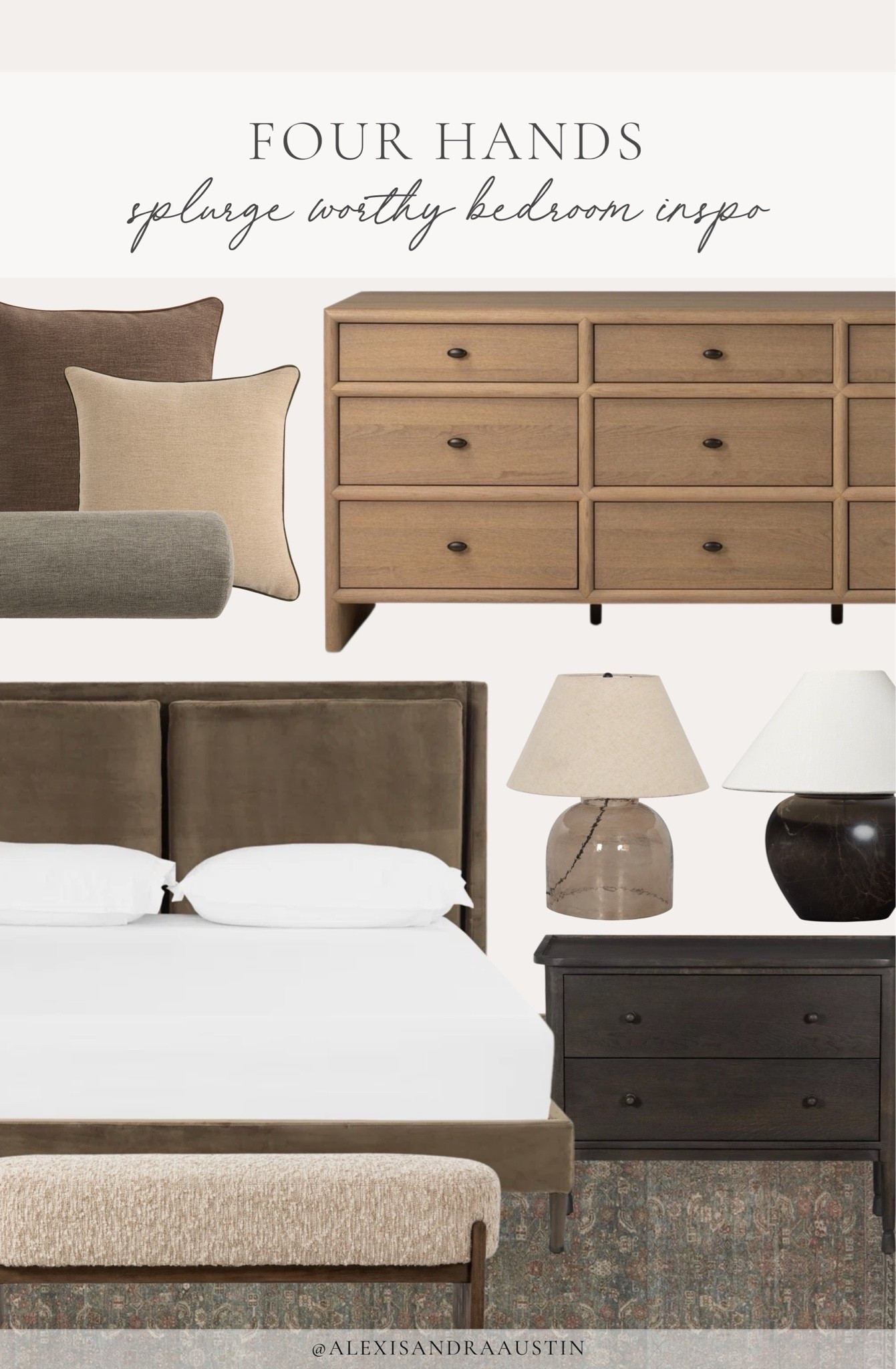 My favorite splurge worthy Four Hands finds! I always love finding quality over quantity furniture finds for a timeless and cohesive space.

Home finds, neutral home inspo, furniture favorites, neutral wood tones, dresser details, upholstered bed, table lamp, Four Hands, quality over quantity, cozy throw pillow, timeless home inspo, vintage inspired area rug, summer refresh, collected style, shop the look!

#LTKHome #LTKSeasonal