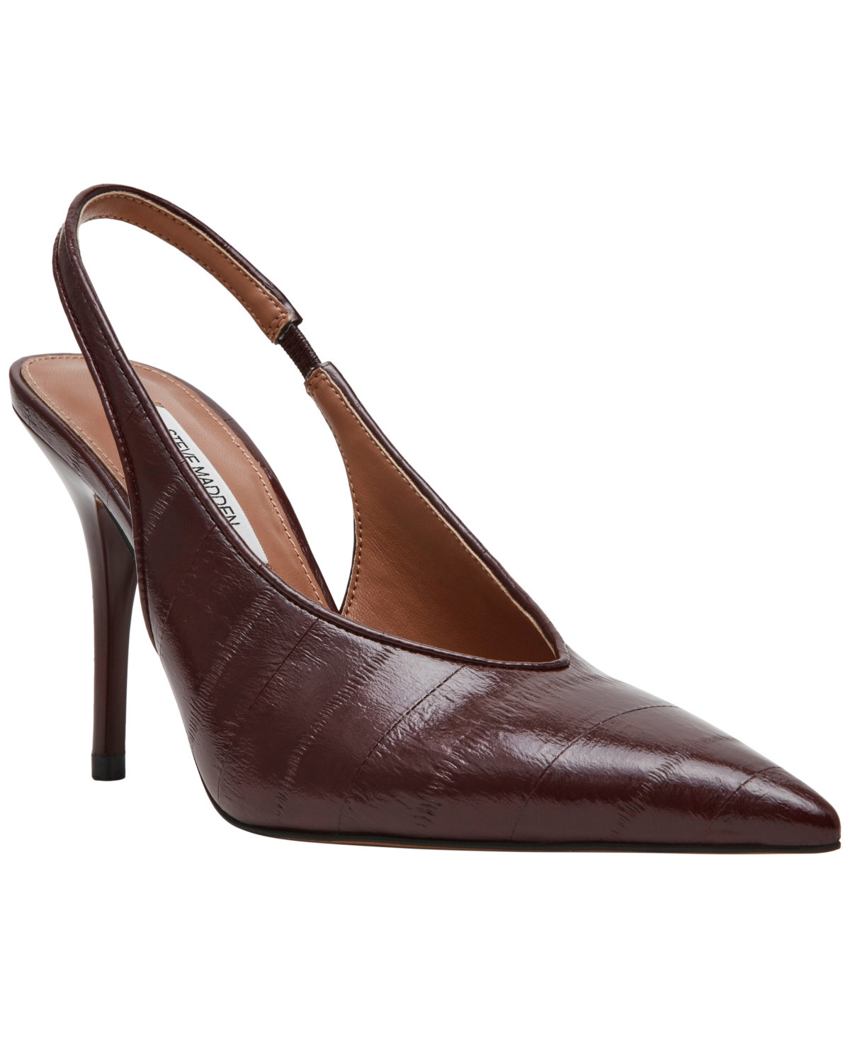 Steve Madden Women's Andromeda Slingback Pumps - Burgundy Shiny Eel | Macy's