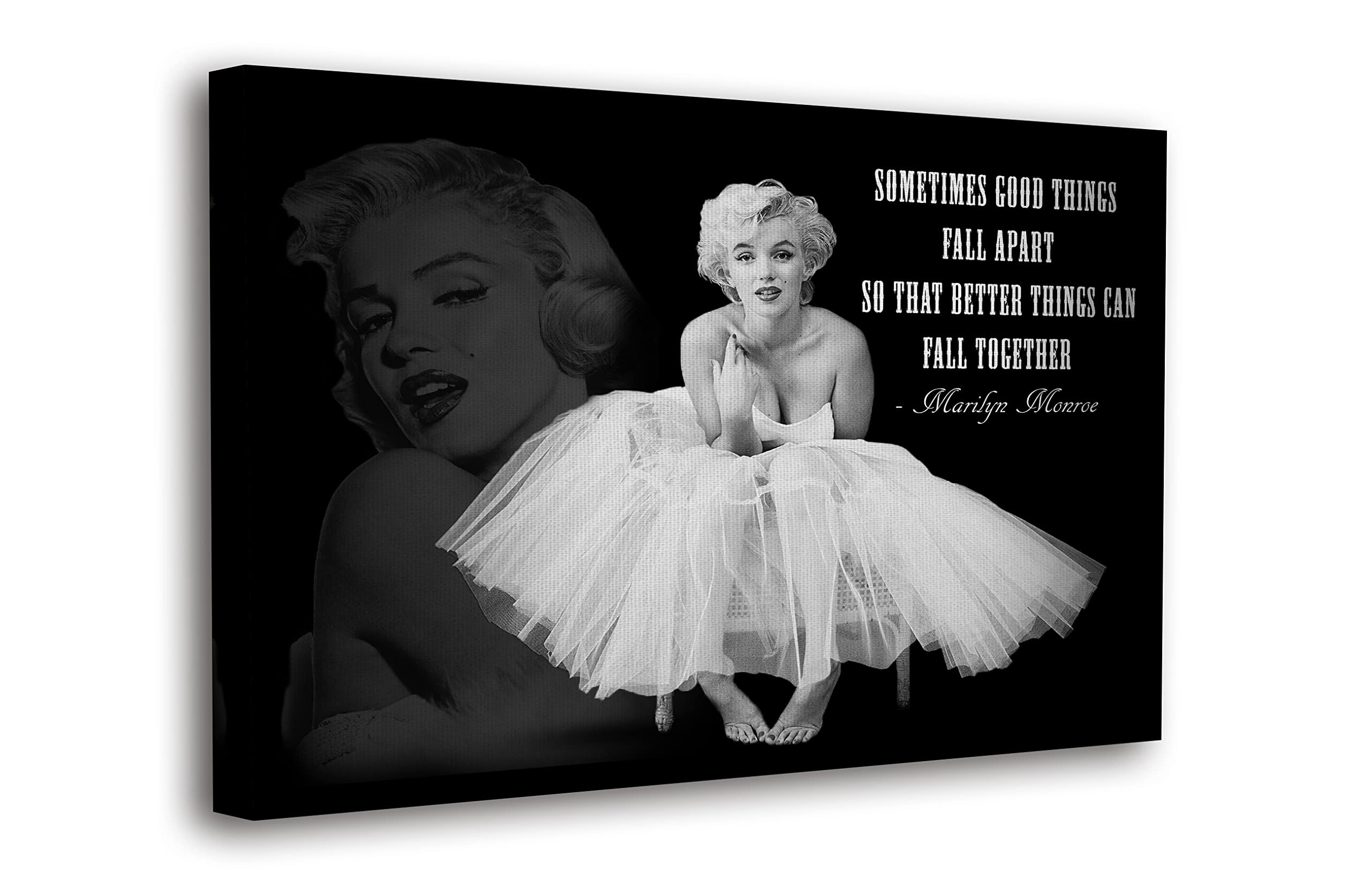 Marilyn Monroe Wall Art Canvas & Poster, Trendy Wall Decor, Girly Makeup Room Decor, Framed Vinta... | Amazon (US)