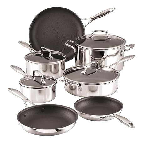 Circulon C1 Series Stainless Steel Nonstick Cookware Set - 11-Piece – Induction Pots & Pans Set... | Amazon (US)